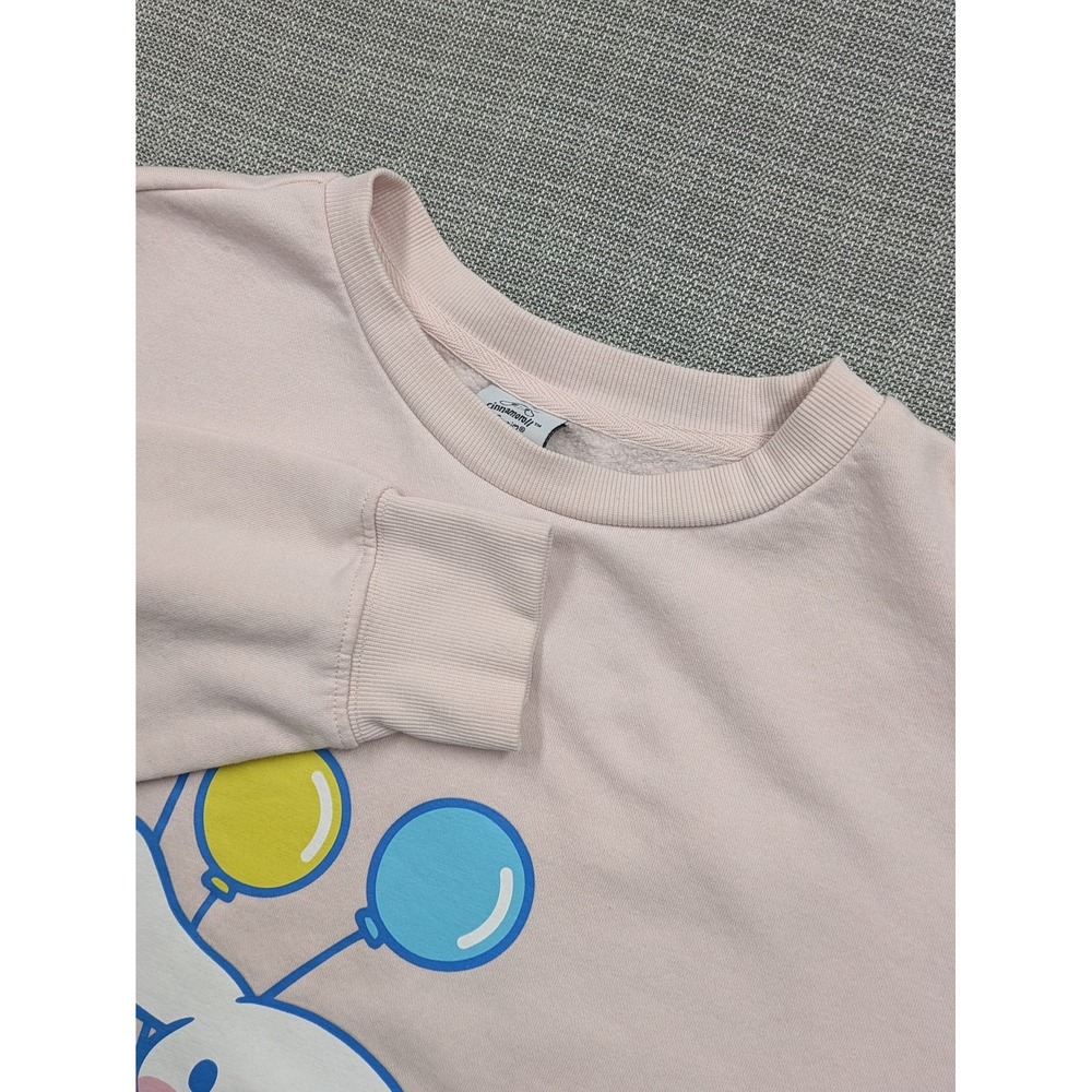Cinnamoroll Sweatshirt Womens Large Pink Sanrio Balloon Graphic Fleece Kawaii